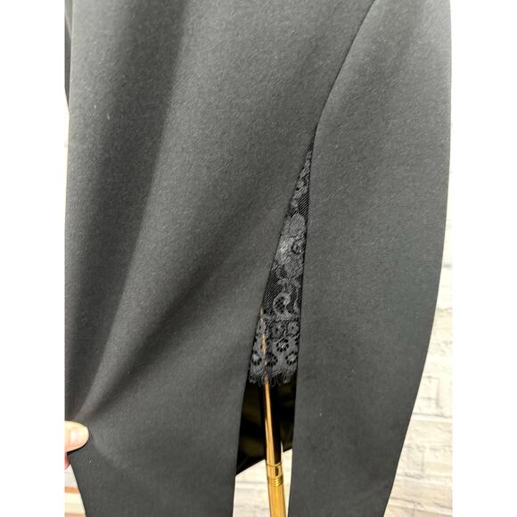 Jay Godfrey Sz 12 Black Sleeveless Phoenix‎ Open Front Lace Midi Slit Dress NWT - Picture 5 of 9